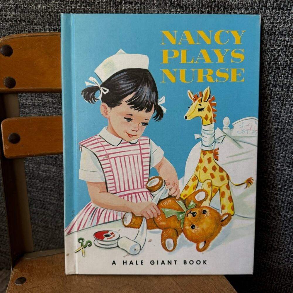 Nancy Plays Nurse, 1965 GIANT BOOK, Diane Sherman Vintage Children's Books. - Picture 9 of 12